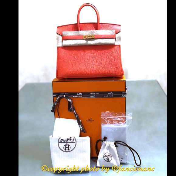 Hermes Birkin $17,500 NEW 2017, 25cm Orange Poppy - Picture 8 of 8